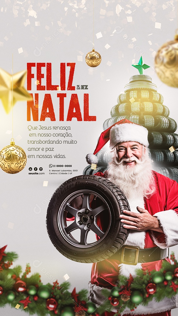 Social Media Story Feliz Natal 25 De Dezembro Amor e Paz PSD Editável