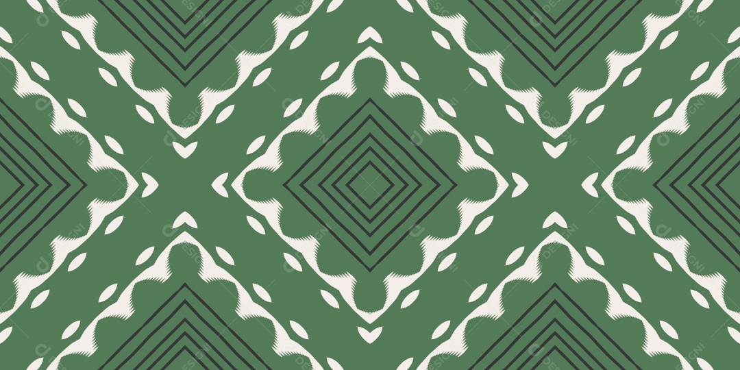 Tribal Tradicional Verde Ilustração Vetor EPS