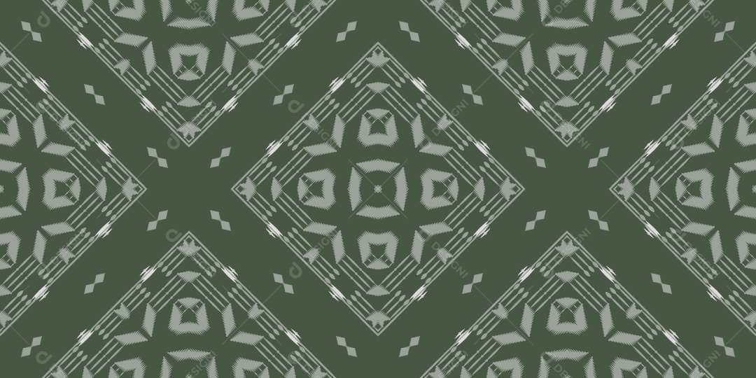 Tribal Tradicional Verde Escuro Ilustração Vetor EPS