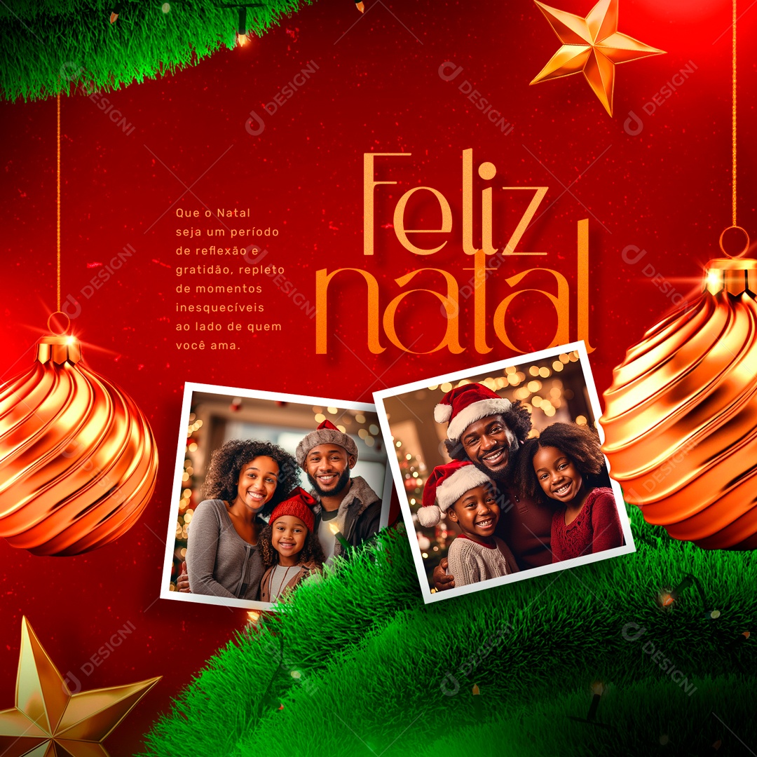 Reflexão e Gratidão Feliz Natal Social Media PSD Editável