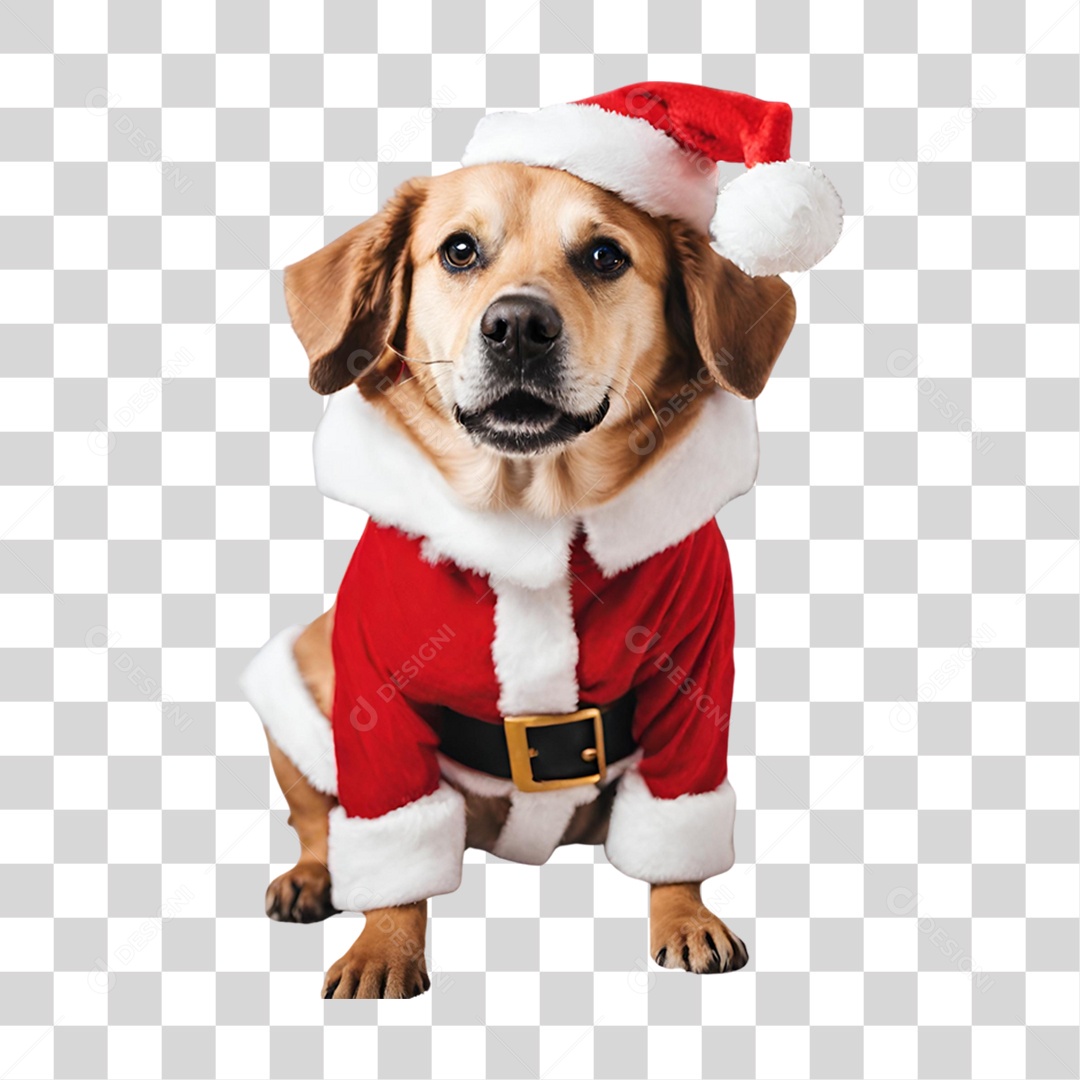 Pet Cachorro com Roupa de Natal PNG Transparente