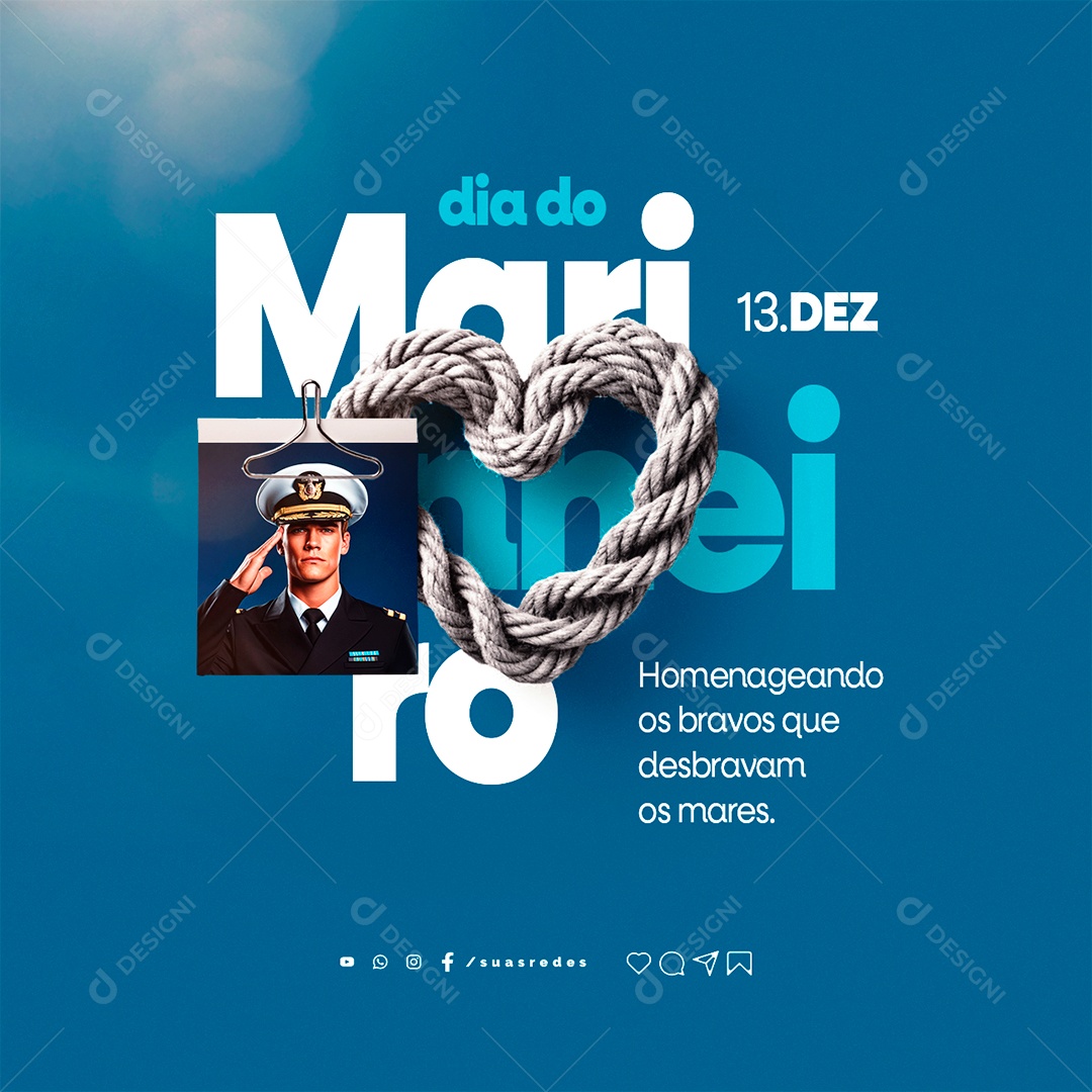 Social Media Dia do Marinheiro 13 de Dezembro PSD Editável