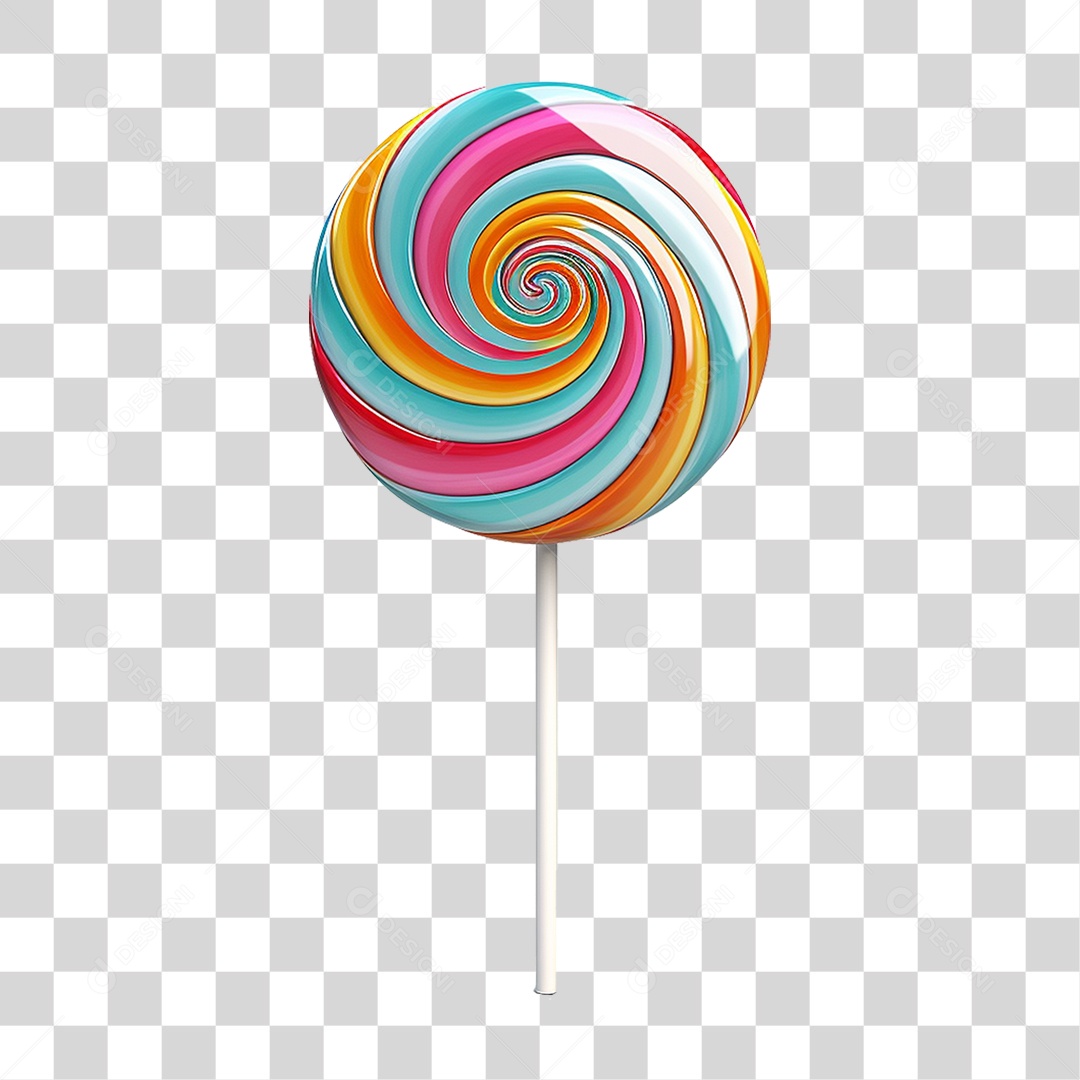 Pirulito Colorido Doce PNG Transparente