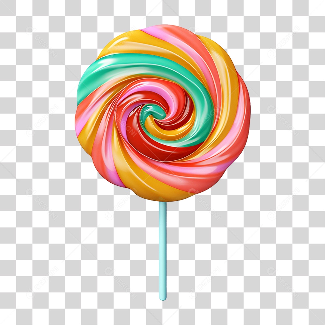 Pirulito Colorido Doce PNG Transparente