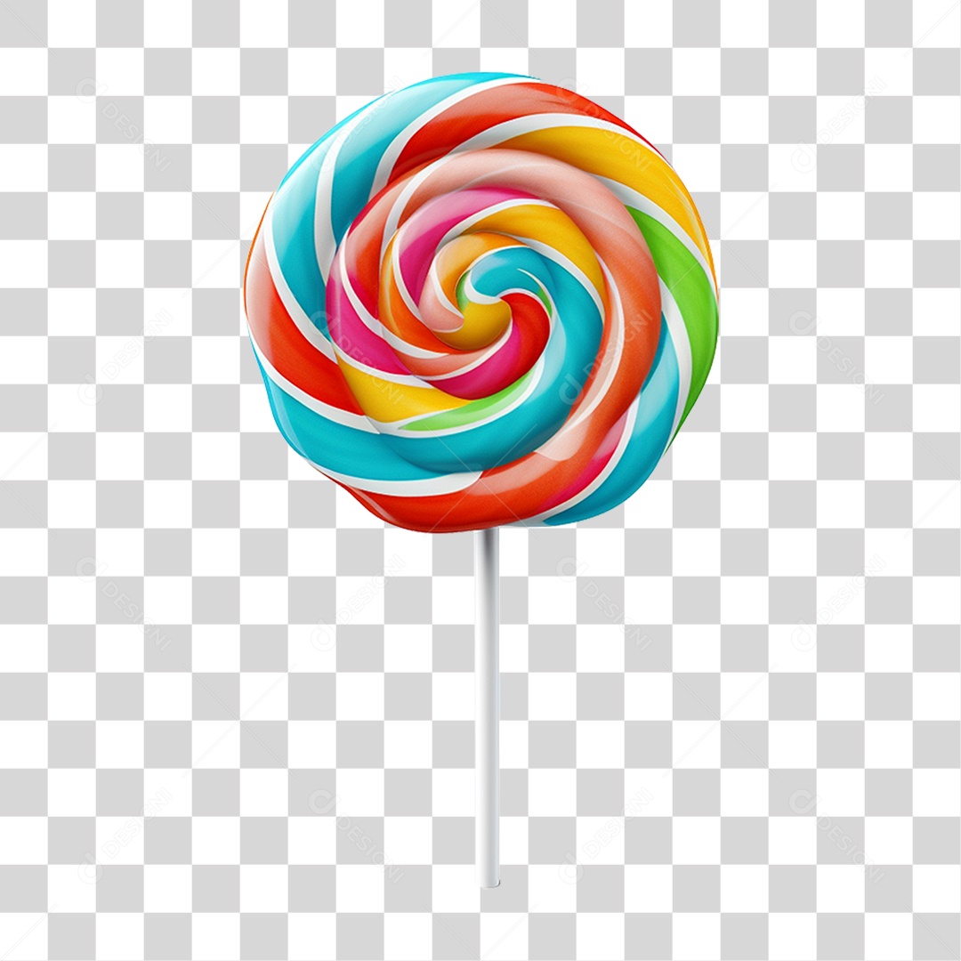 Pirulito Colorido Doce PNG Transparente