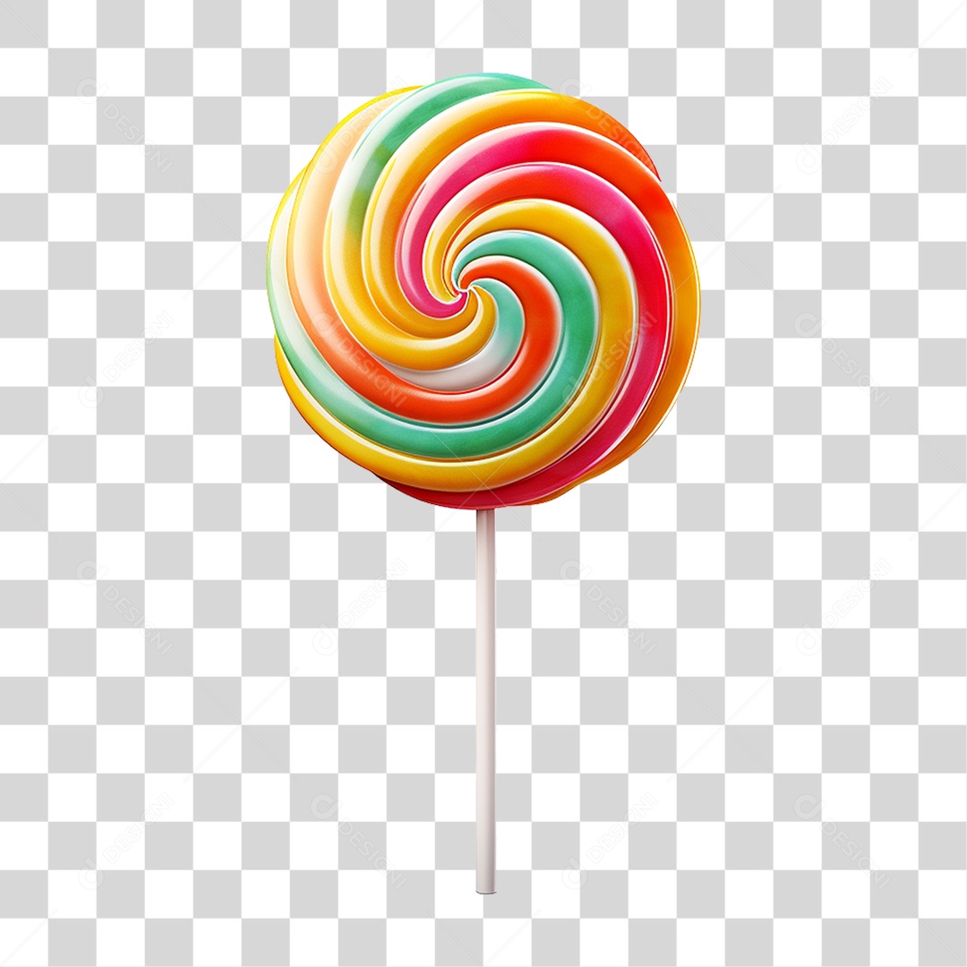 Pirulito Colorido Doce PNG Transparente