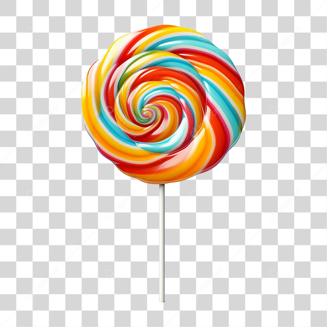 Pirulito Colorido Doce PNG Transparente