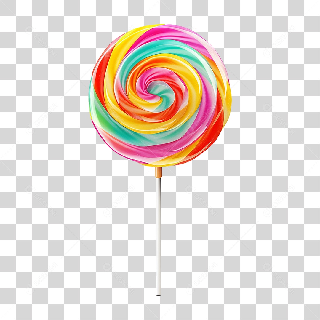 Pirulito Colorido Doce PNG Transparente