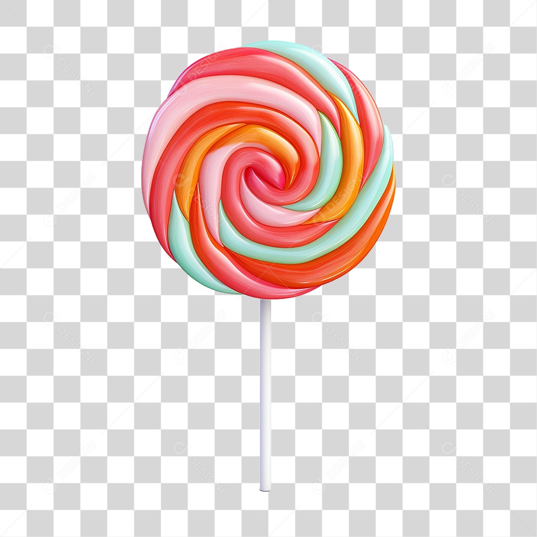 Pirulito Colorido Doce PNG Transparente