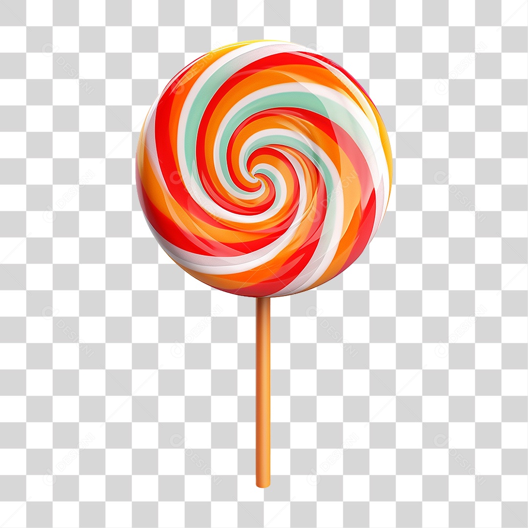 Pirulito Colorido Doce PNG Transparente