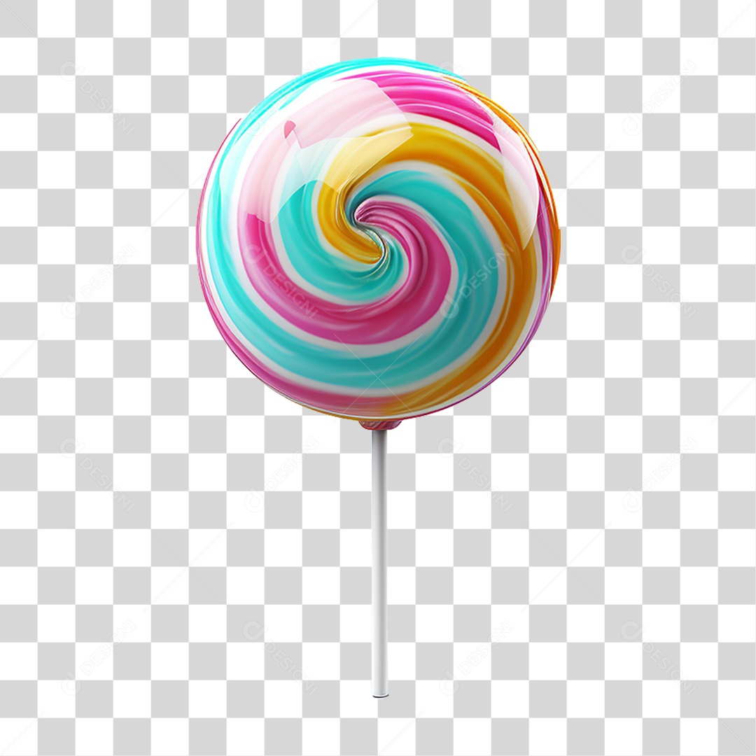 Pirulito Colorido Doce PNG Transparente