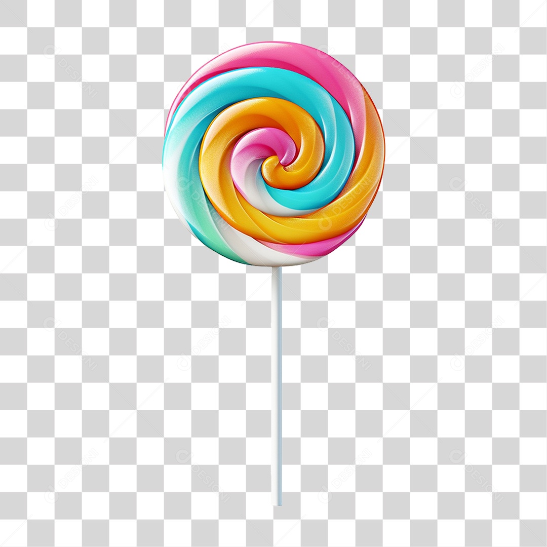 Pirulito Colorido Doce PNG Transparente