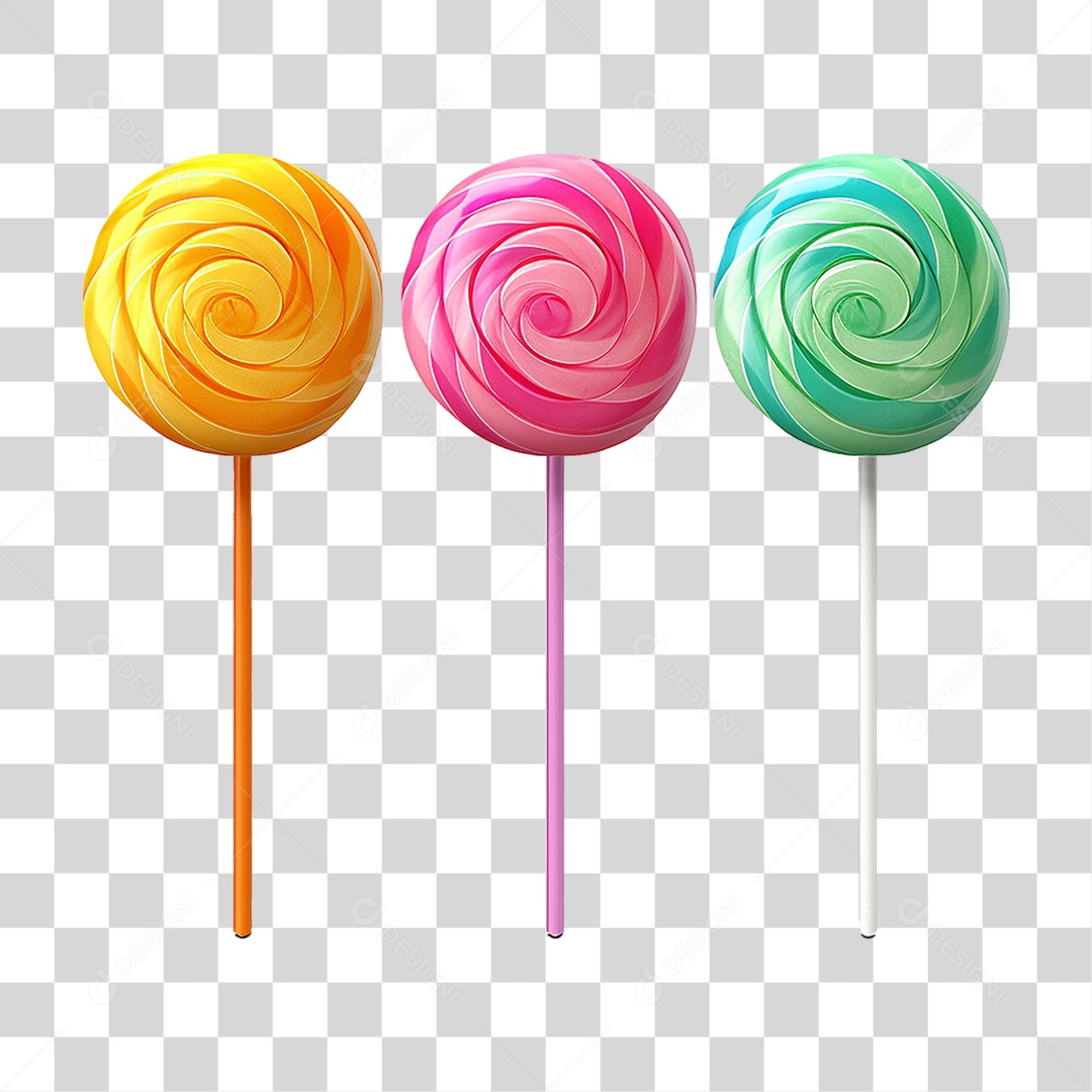 Pirulito Colorido Doce PNG Transparente