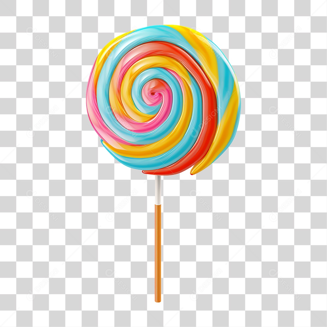 Pirulito Colorido Doce PNG Transparente