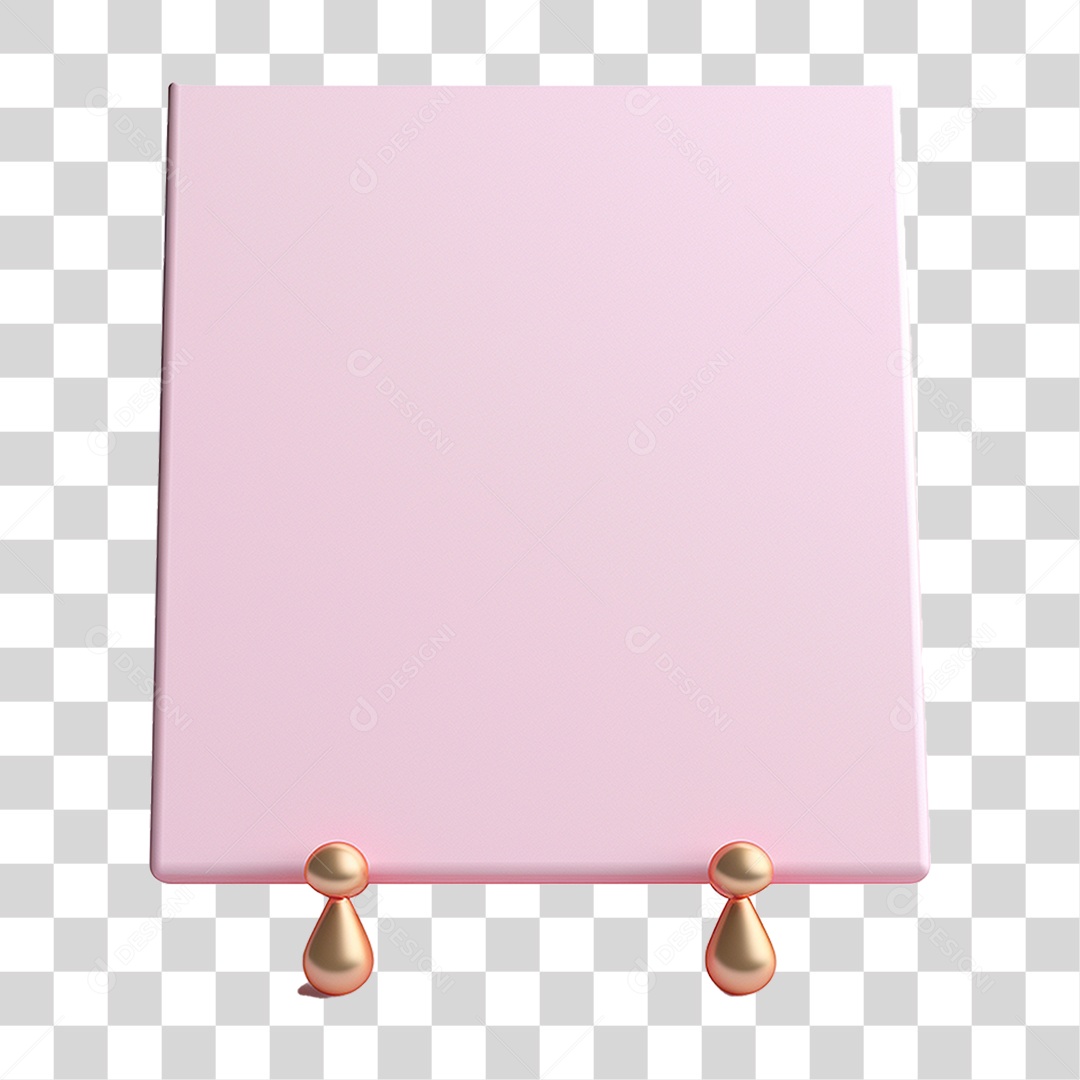 Elemento 3D Quadro PNG Transparente