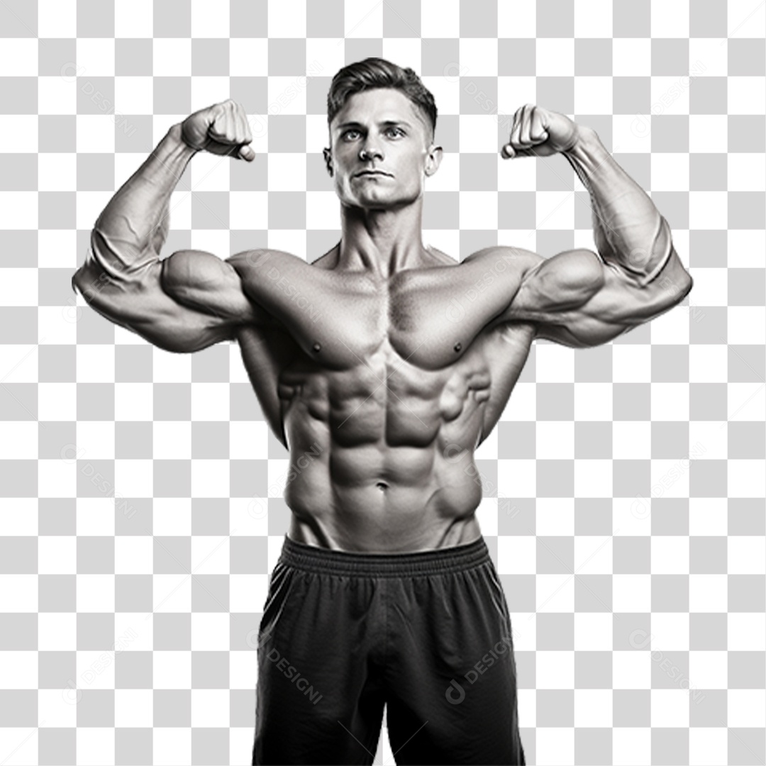 Homem Músculos Academia Treino PNG Transparente