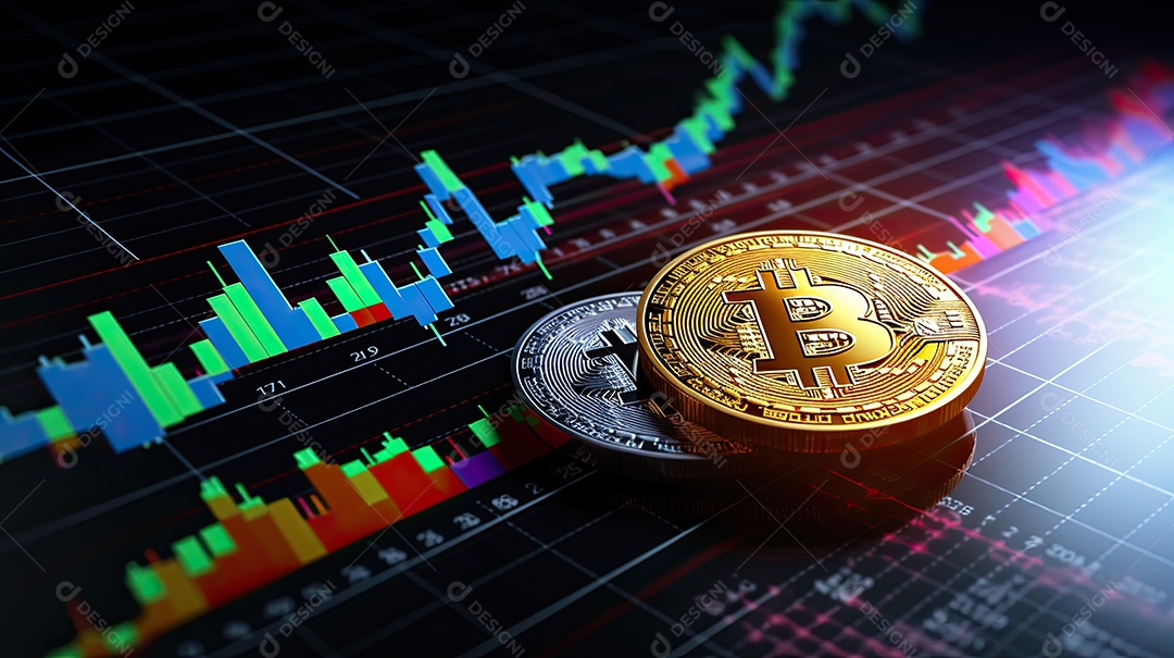 Moeda de ouro criptomoeda Bitcoin