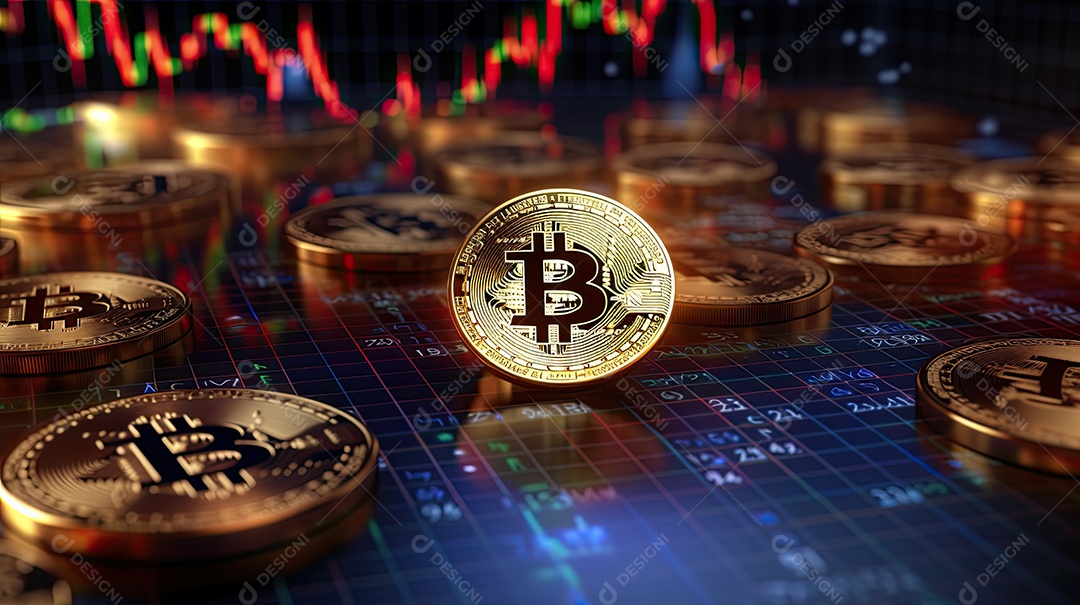 Moeda de ouro criptomoeda Bitcoin