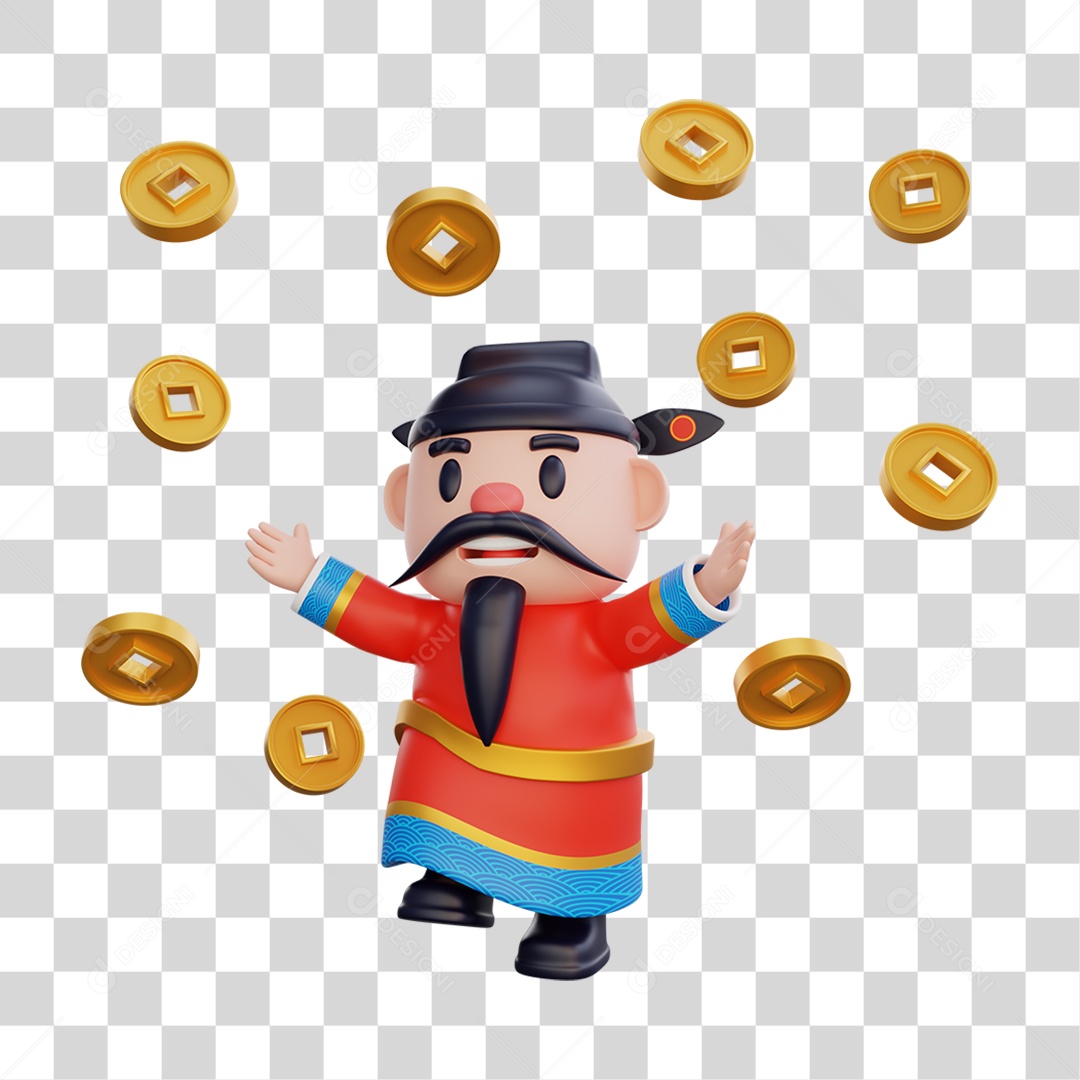 Personagem 3D da Cultura Chinesa PNG Transparente