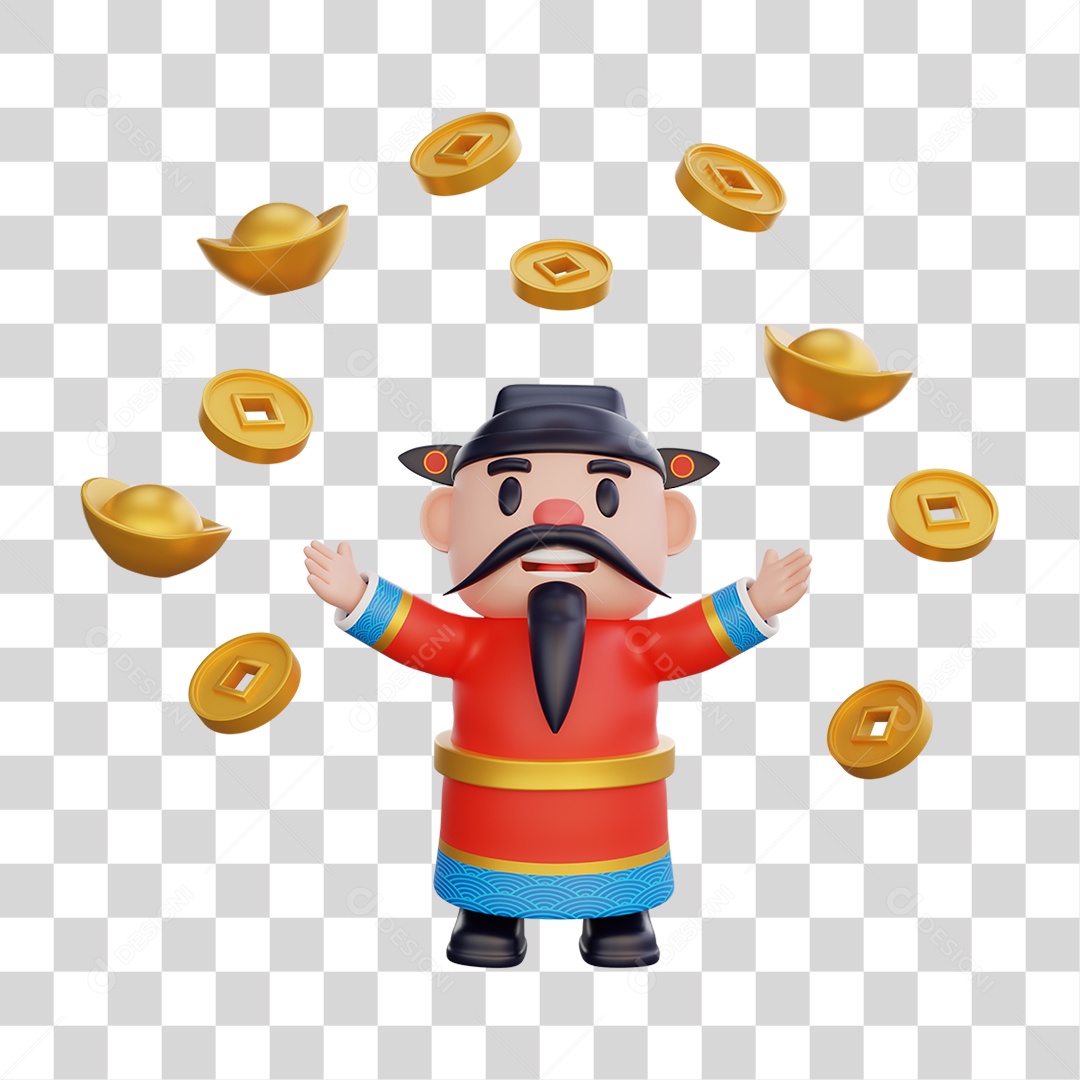 Personagem 3D da Cultura Chinesa PNG Transparente