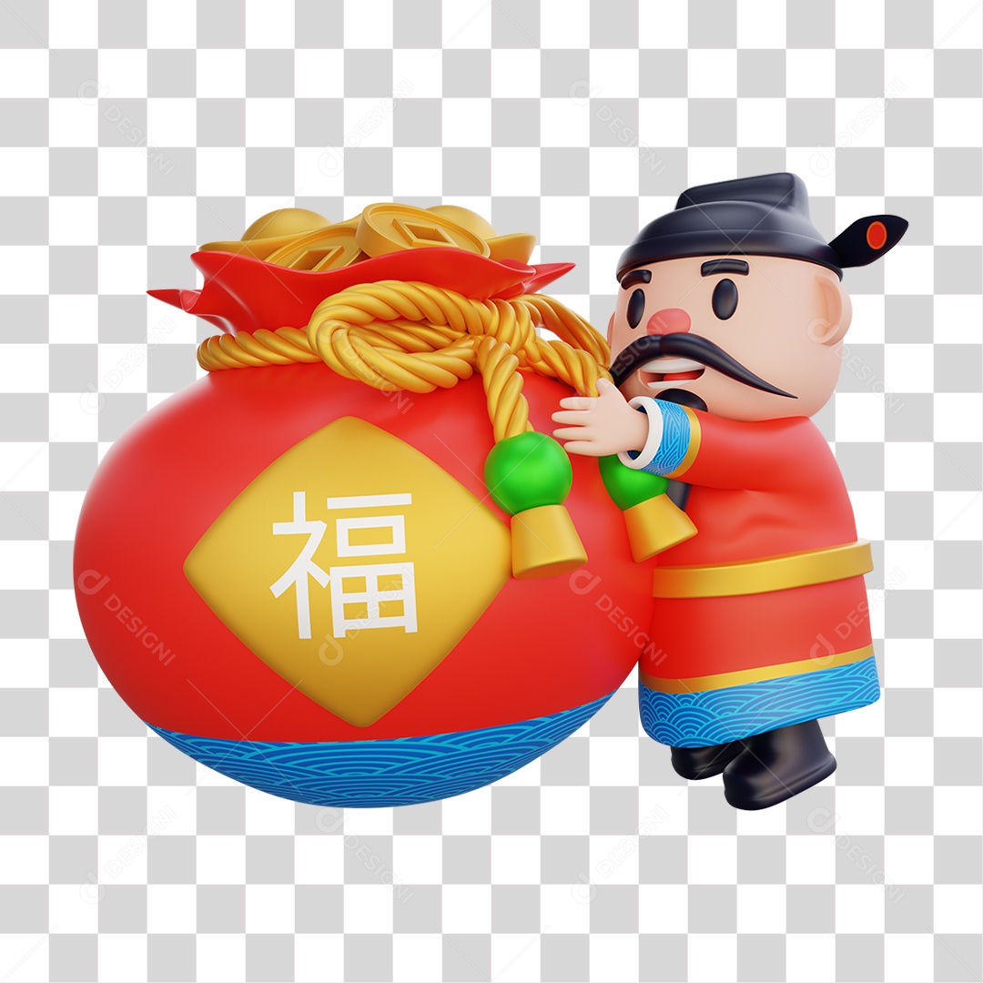 Personagem 3D da Cultura Chinesa PNG Transparente