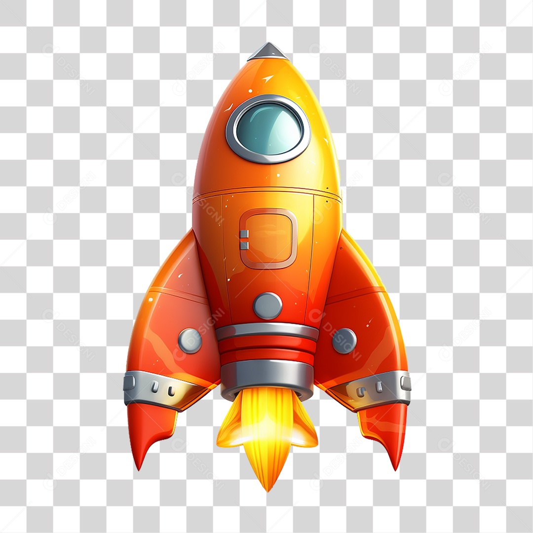 Elemento 3D Foguete PNG Transparente