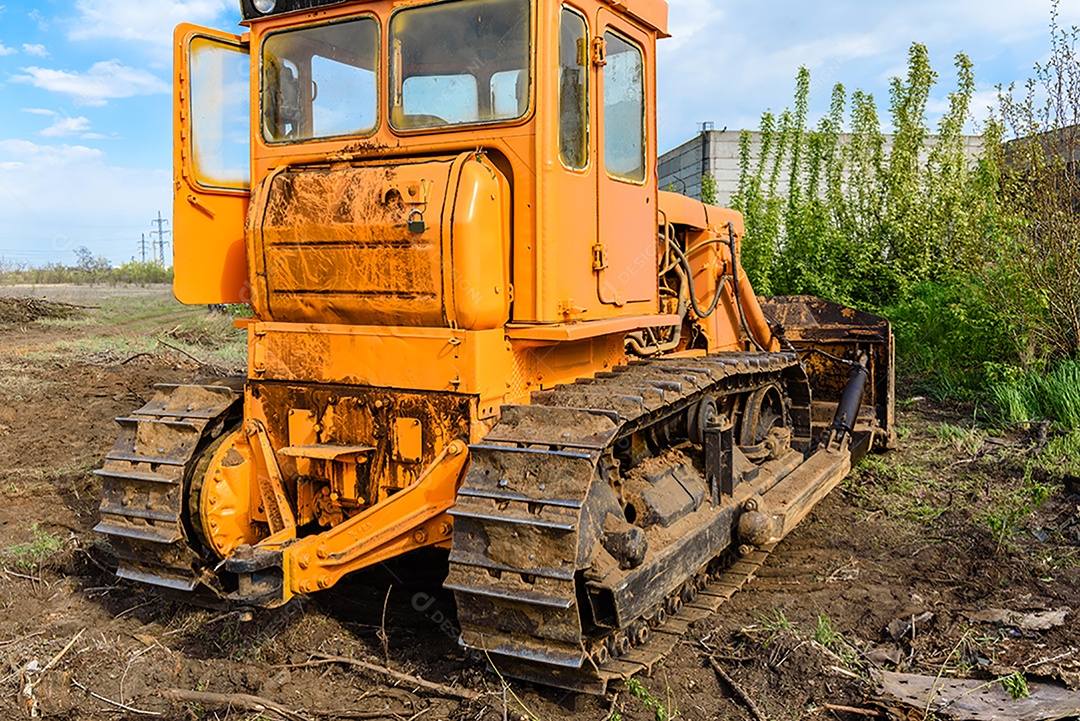 Bulldozer para estaleiros de construção de edifícios