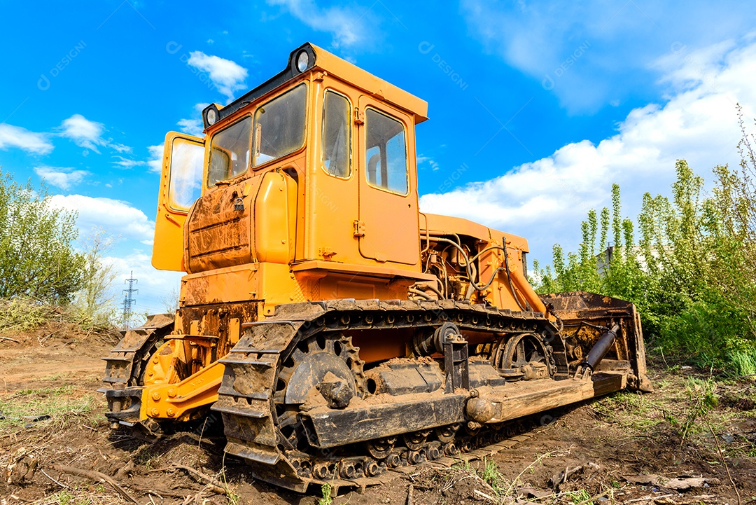 Bulldozer para estaleiros de construção de edifícios