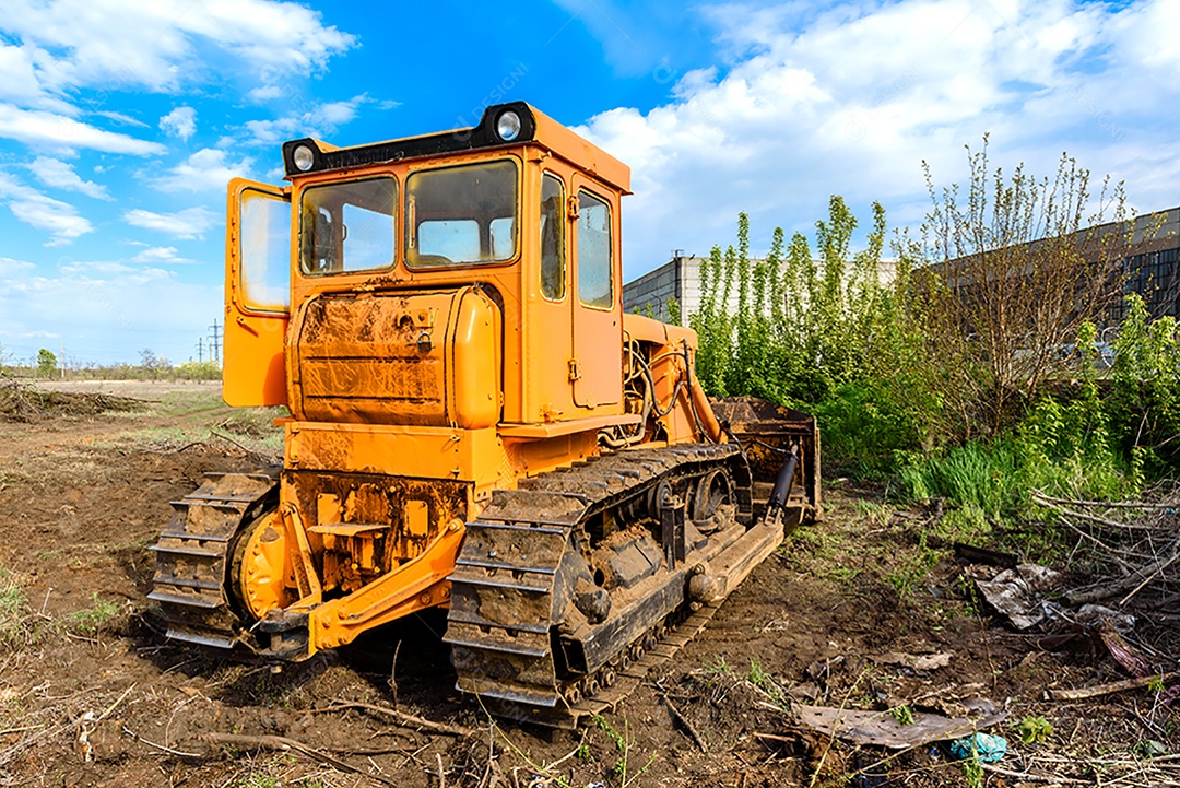 Bulldozer para estaleiros de construção de edifícios