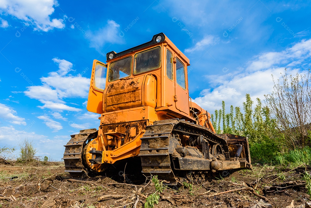 Bulldozer para estaleiros de construção de edifícios