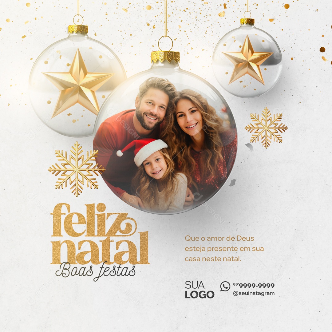 Social Media Feliz Natal Boas Festas Amor De Deus PSD Editável
