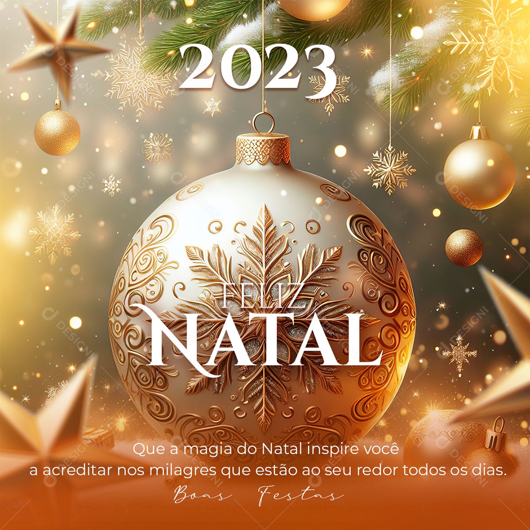 Social Media Feed 2023 Feliz Natal Boas Festas PSD Editável