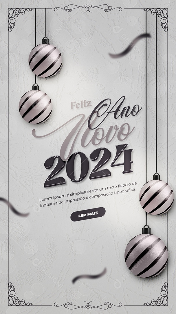 Social Media Story Feliz Ano Novo 2024 PSD Editável
