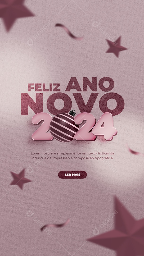 Social Media Story Feliz Ano Novo 2024 PSD Editável