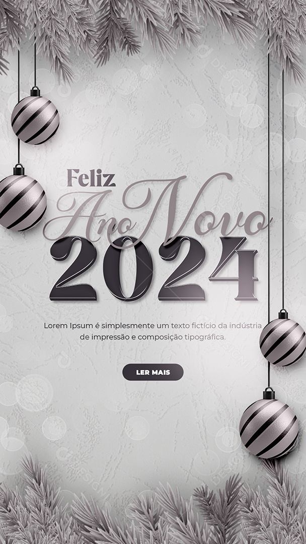 Social Media Story Feliz Ano Novo 2024 PSD Editável