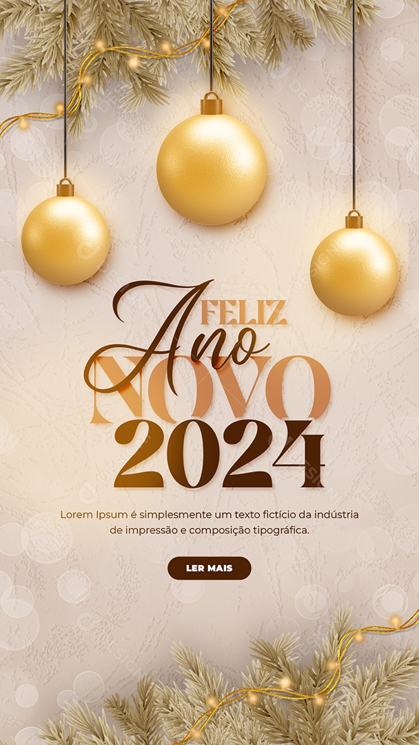 Social Media Story Happy New Year 2024 Editable PSD