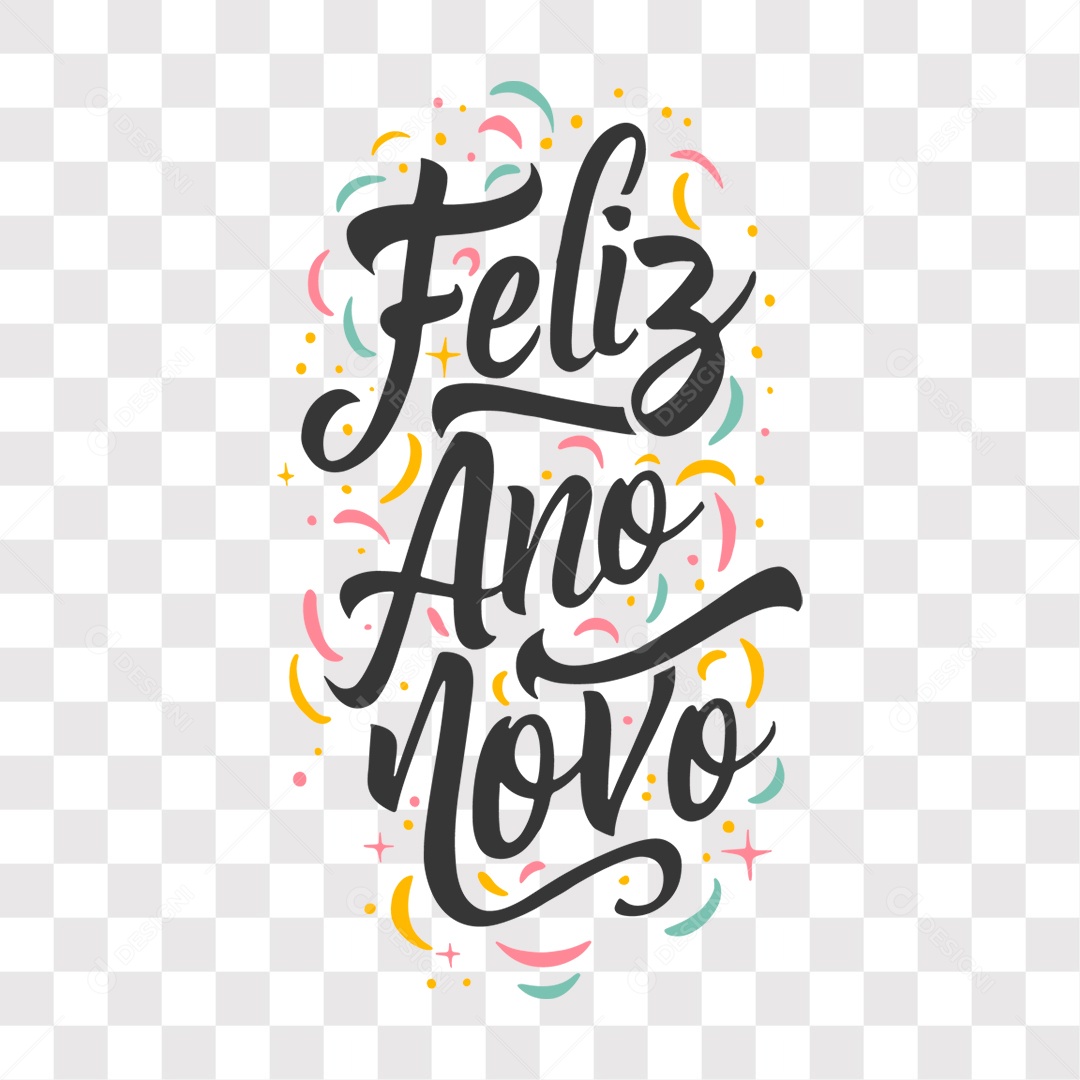 Lettering Feliz Ano Novo EPS + PNG