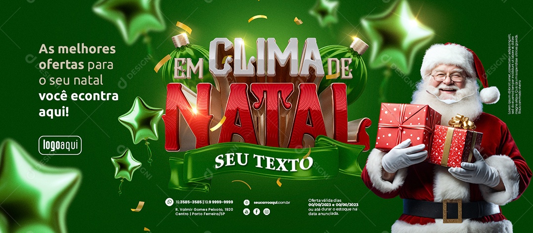 Social Media Banner Em Clima De Natal As Melhores Ofertas para o seu Natal PSD Editável