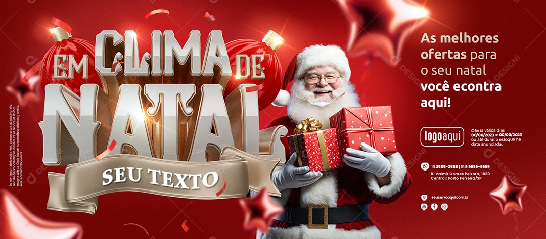 Banner Em Clima De Natal As Melhores Ofertas para o seu Natal Social Media PSD Editável