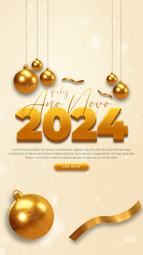 Social Media Story Feliz Ano Novo 2024 PSD Editável