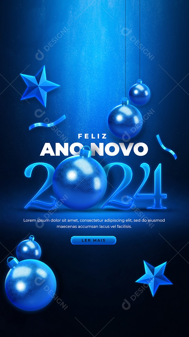 Social Media Story Feliz Ano Novo 2024 PSD Editável