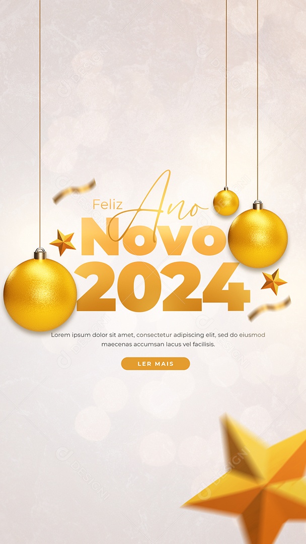 Social Media Story Feliz Ano Novo 2024 PSD Editável