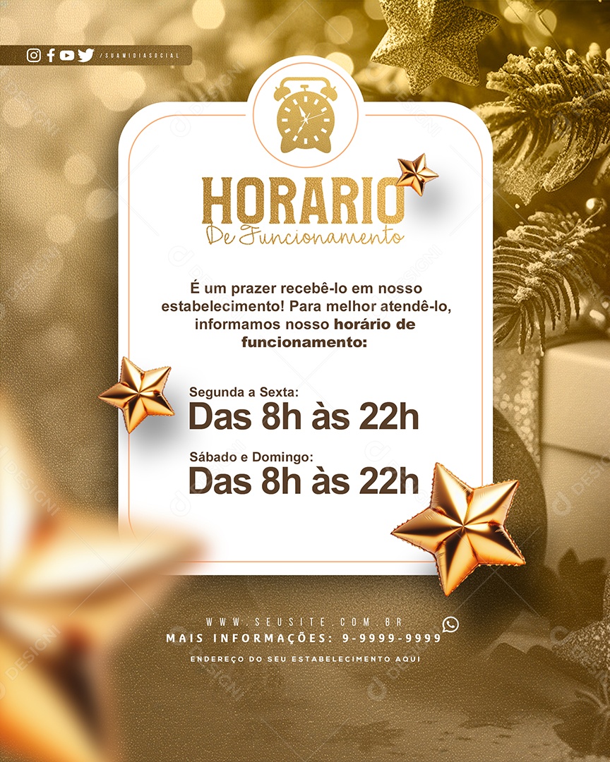 Social Media Story Horário De Funcionamento Natal PSD Editável