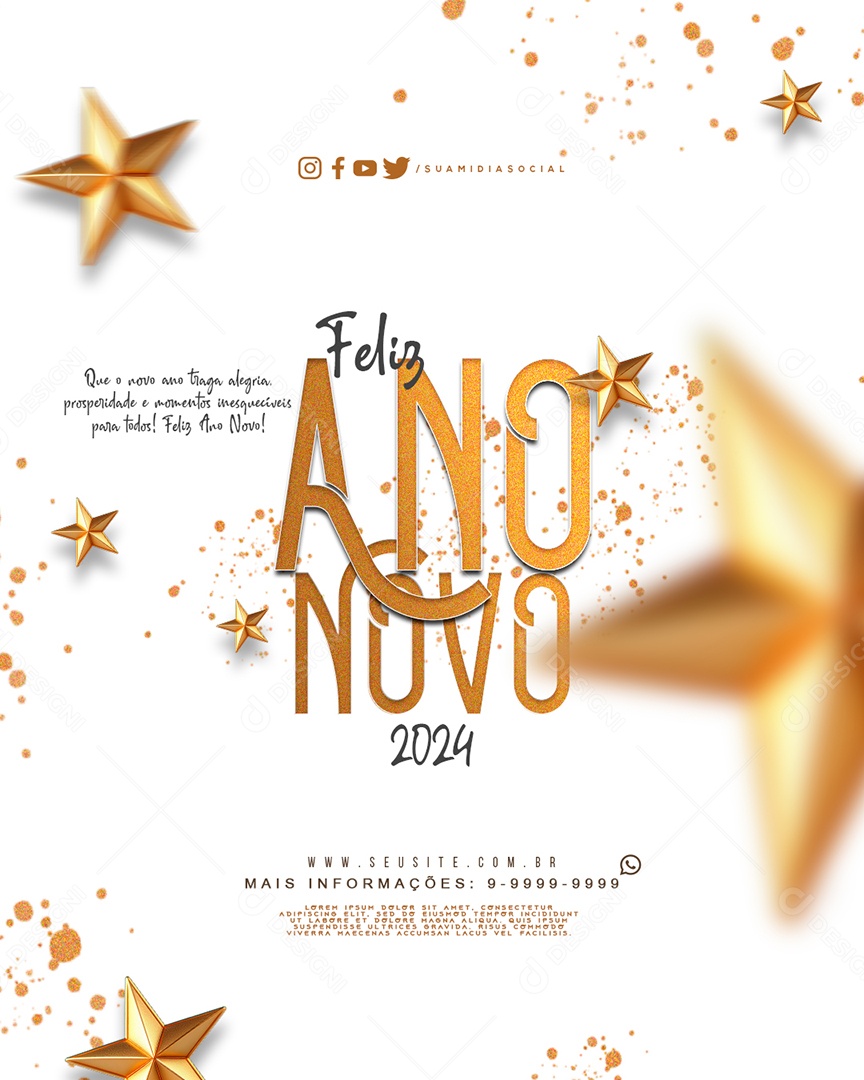 Social Media Story Feliz Ano Novo 2024 Momentos Inesquecíveis PSD Editável