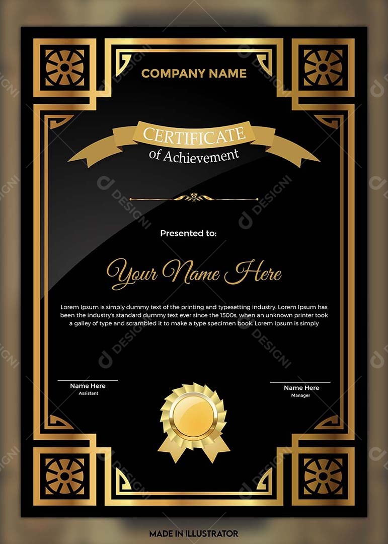 Modelo De Certificado Vetor EPS Editável