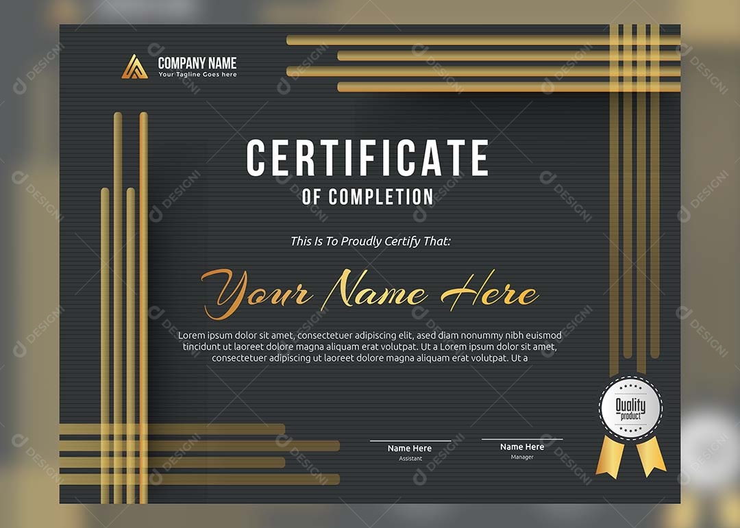 Modelo De Certificado Vetor EPS Editável