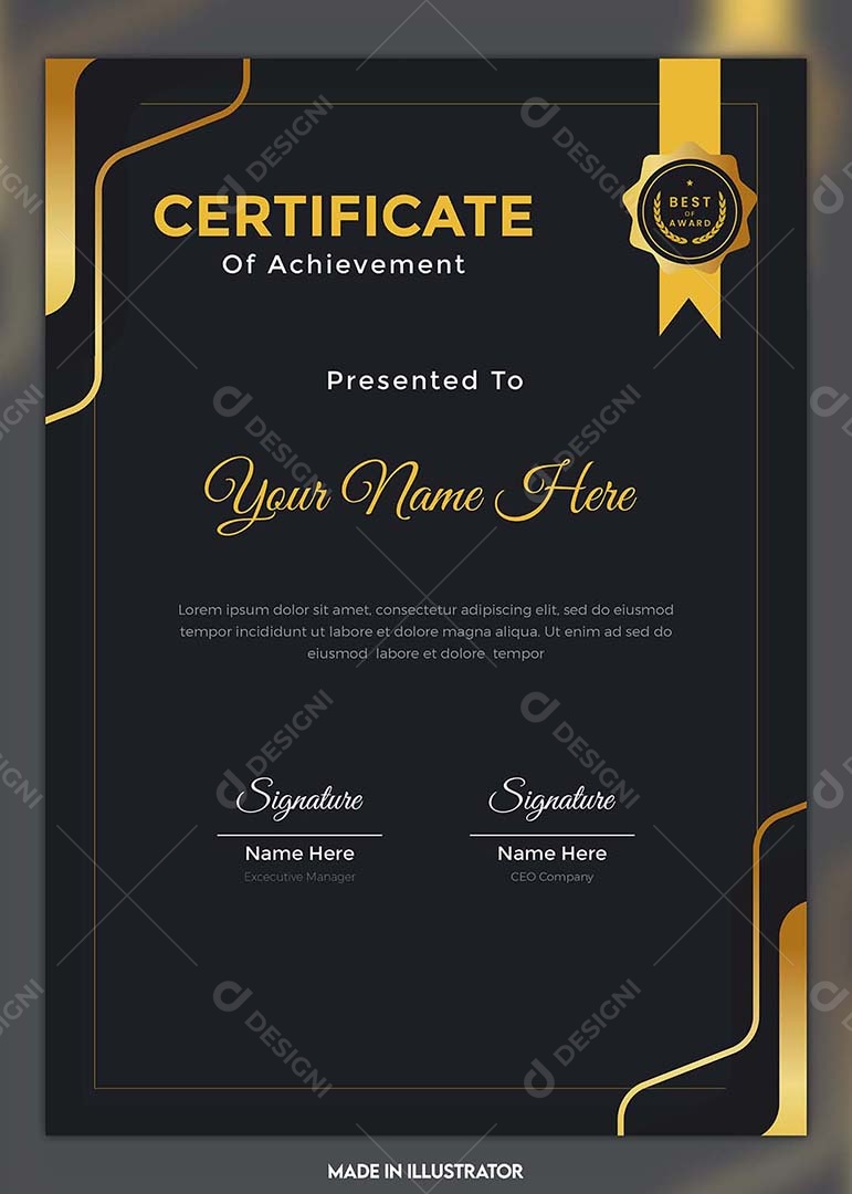 Modelo De Certificado Vetor EPS Editável