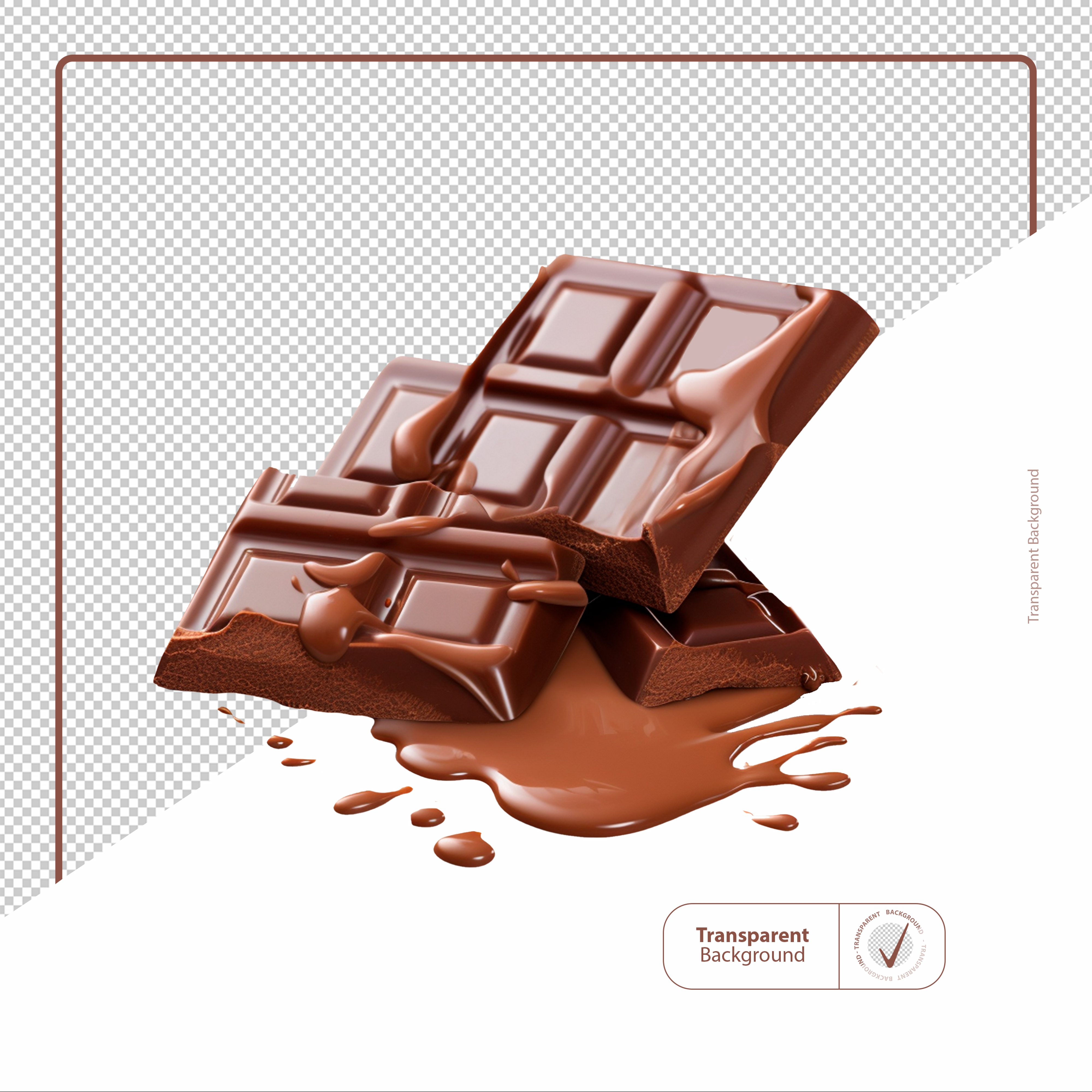 Barra De Chocolate Derretendo Para Composição PSD