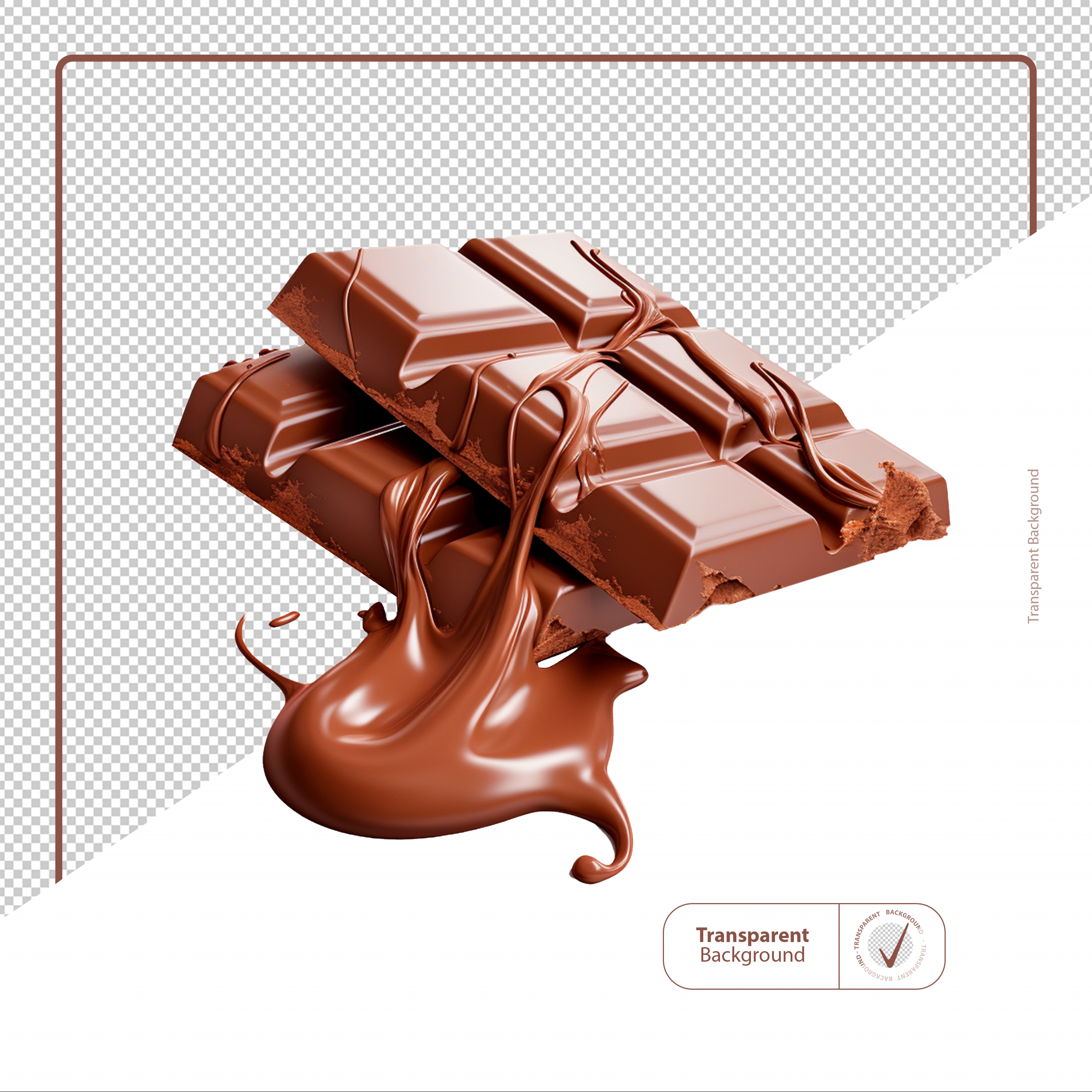 Barra De Chocolate Derretendo Para Composição PSD