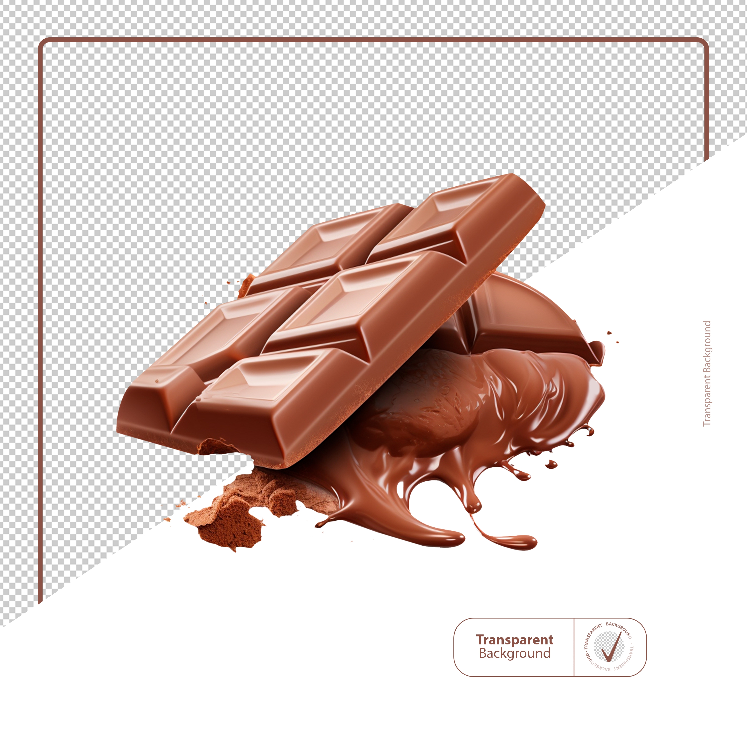 Barra De Chocolate Derretendo Para Composição PSD